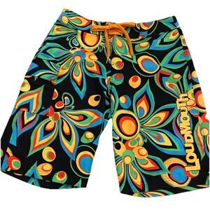 Loudmouth Board Shorts Mens 32 Floral Psychedelic Golf Bermuda Swim Trunks